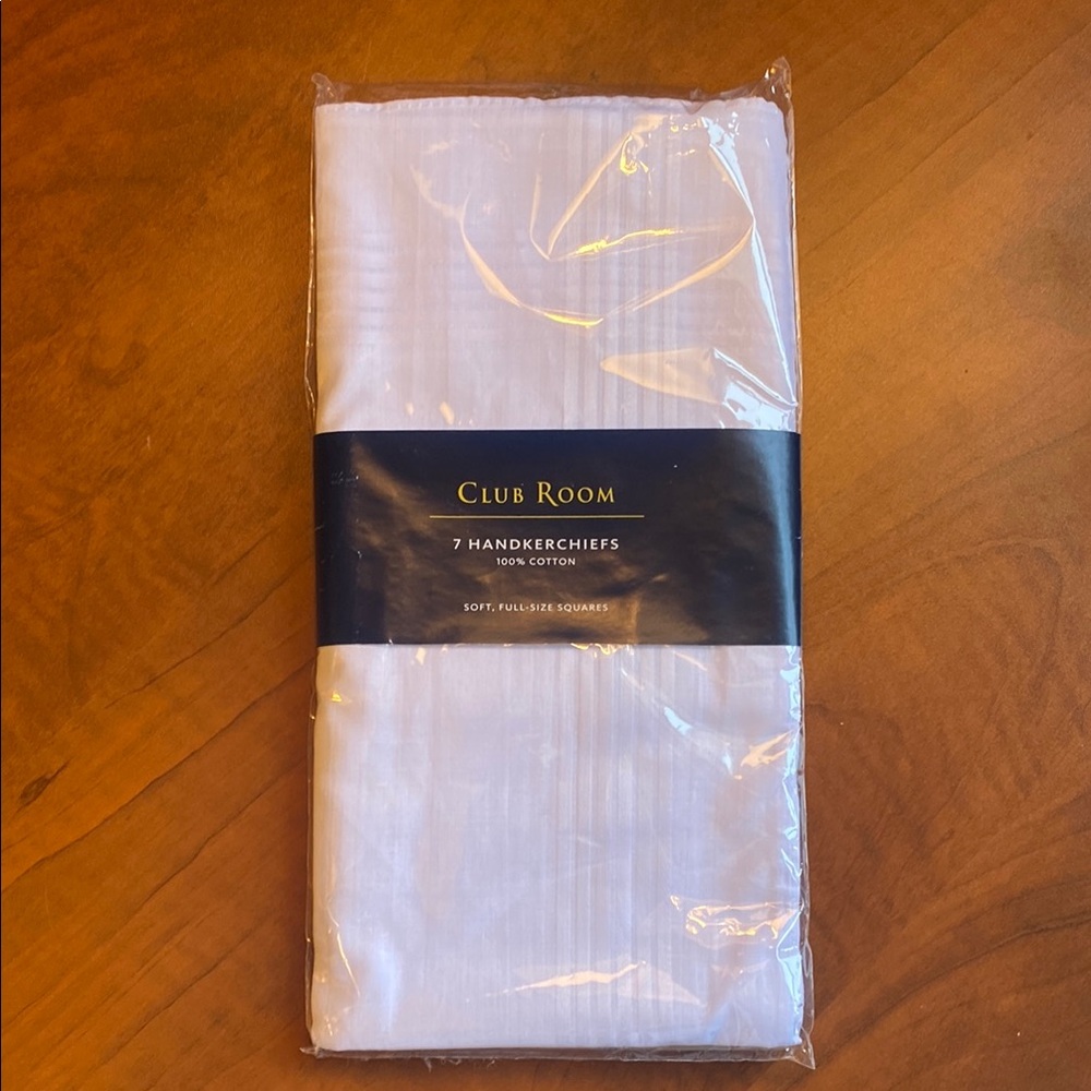 NWT NIB white handkerchiefs 100% cotton natural sealed quiet luxury